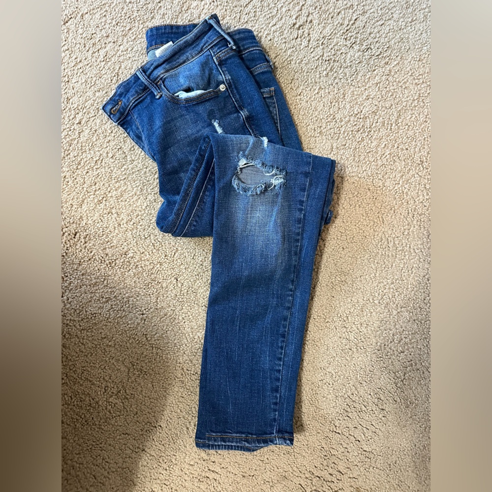 Old Navy Blue Skinny Distressed Jeans